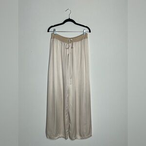 Harlow Cream Pants with Tan Drawstring Waist